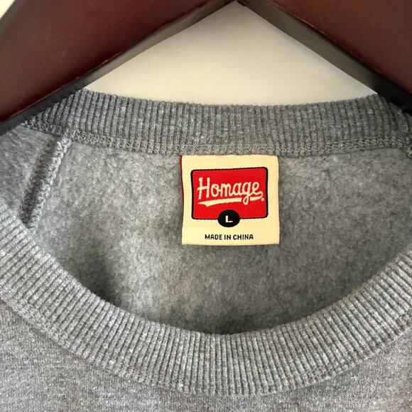 Homage Mens Go-To Crewneck Sweatshirt | Size Large | Grey - Picture 3 of 3